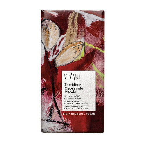 mørk vegansk chokolade med mandler