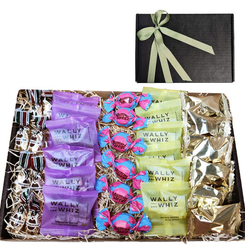 vegansk gaveæske - gavekurv - veganske lækkerier