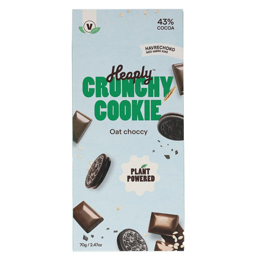vegansk chokolade - laktosefri chokolade - heaply crunchy cookie