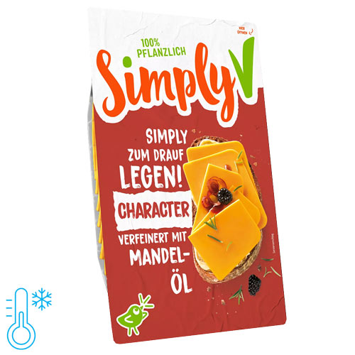 Vegansk pålæg - laktosefri skiveost - simply v character