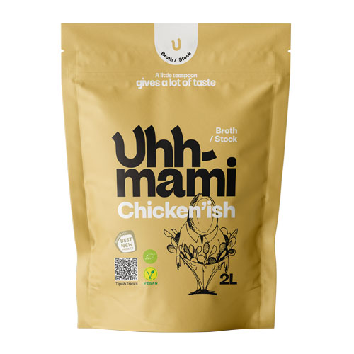 Vegansk hønsebouillon - fond - Uhhmami Chicken'ish - glutenfri