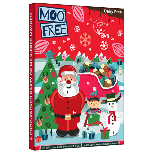 Mælkefri julekalender med vegansk chokolade moo free