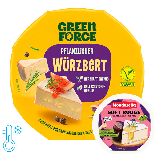 Vegansk ost a la camembert - Mondarella soft rouge green force würzbert