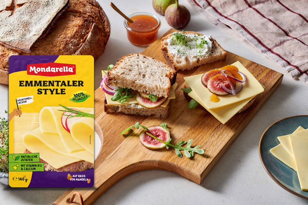 vegansk emmentaler i skiver - laktosefri ostealternativ