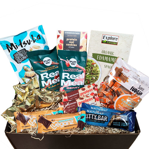 Vegansk gavekurv med vegansk protein