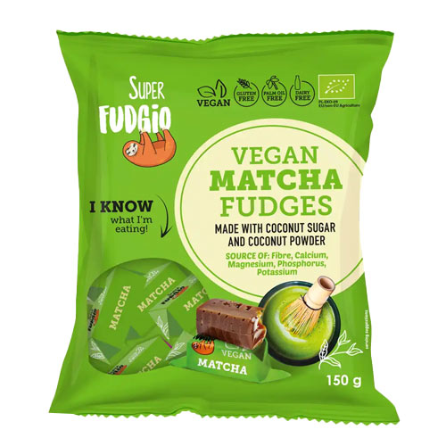 vegansk slik - mælkefri karameller med matcha - super fudgio