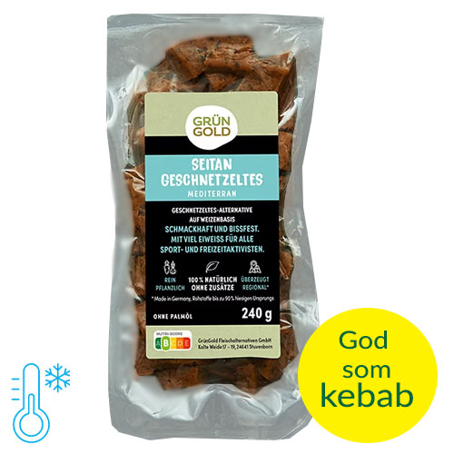 Seitan i stykker - vegansk kebab-alternativ - grüngold