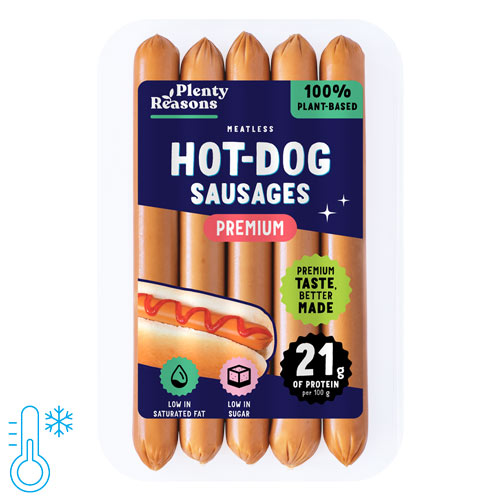 Veganske hotdog-pølser af ærteprotein - plenty reasons Premium