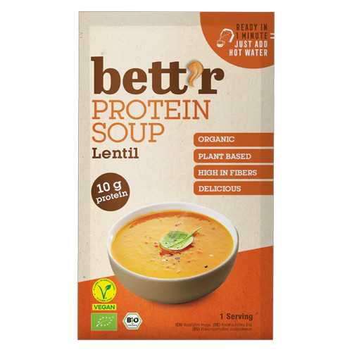 Vegansk suppe med vegansk protein - bettr lentil soup